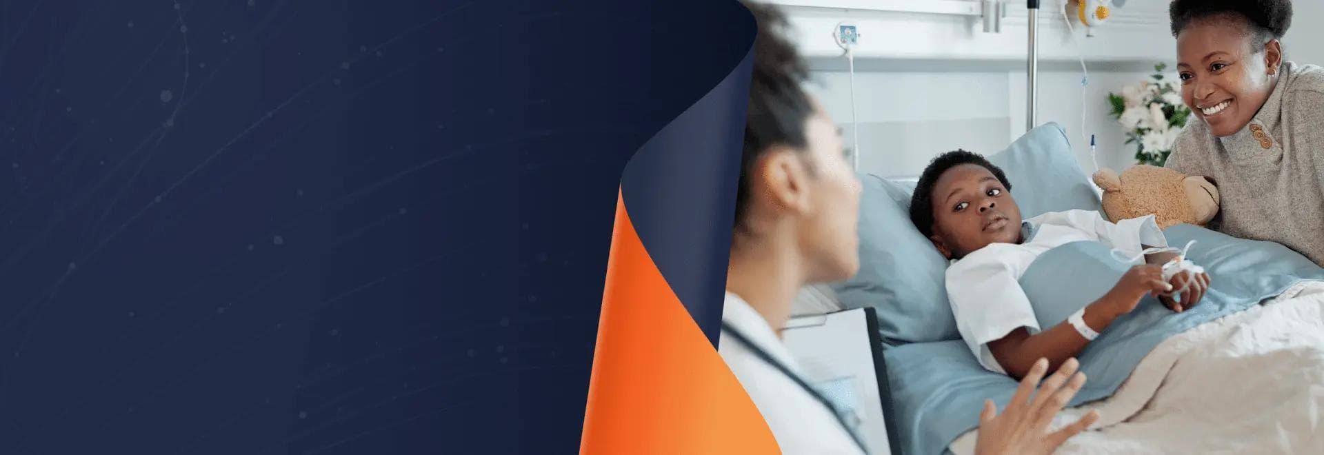 Patient receiving care for a serious infection in a hospital setting